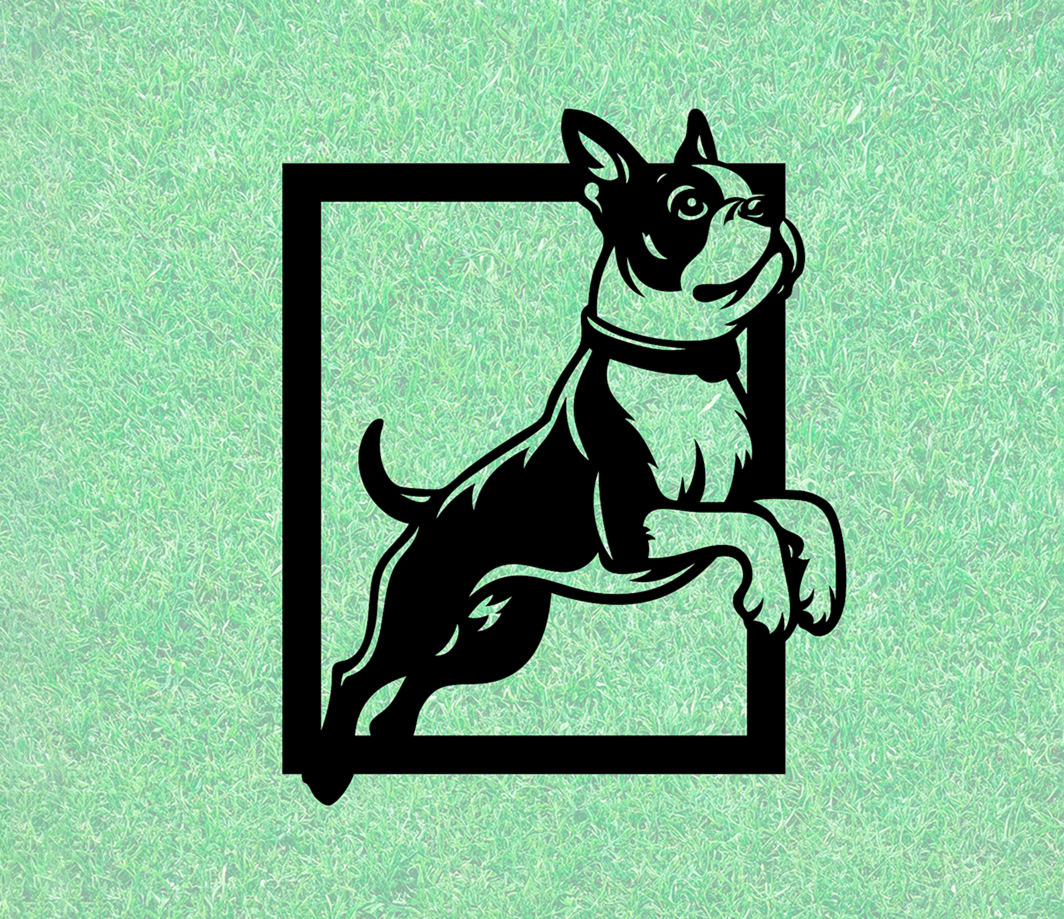ITEM 8-3 - 9"W x 11.125”H - Boston Terrier Jumping
