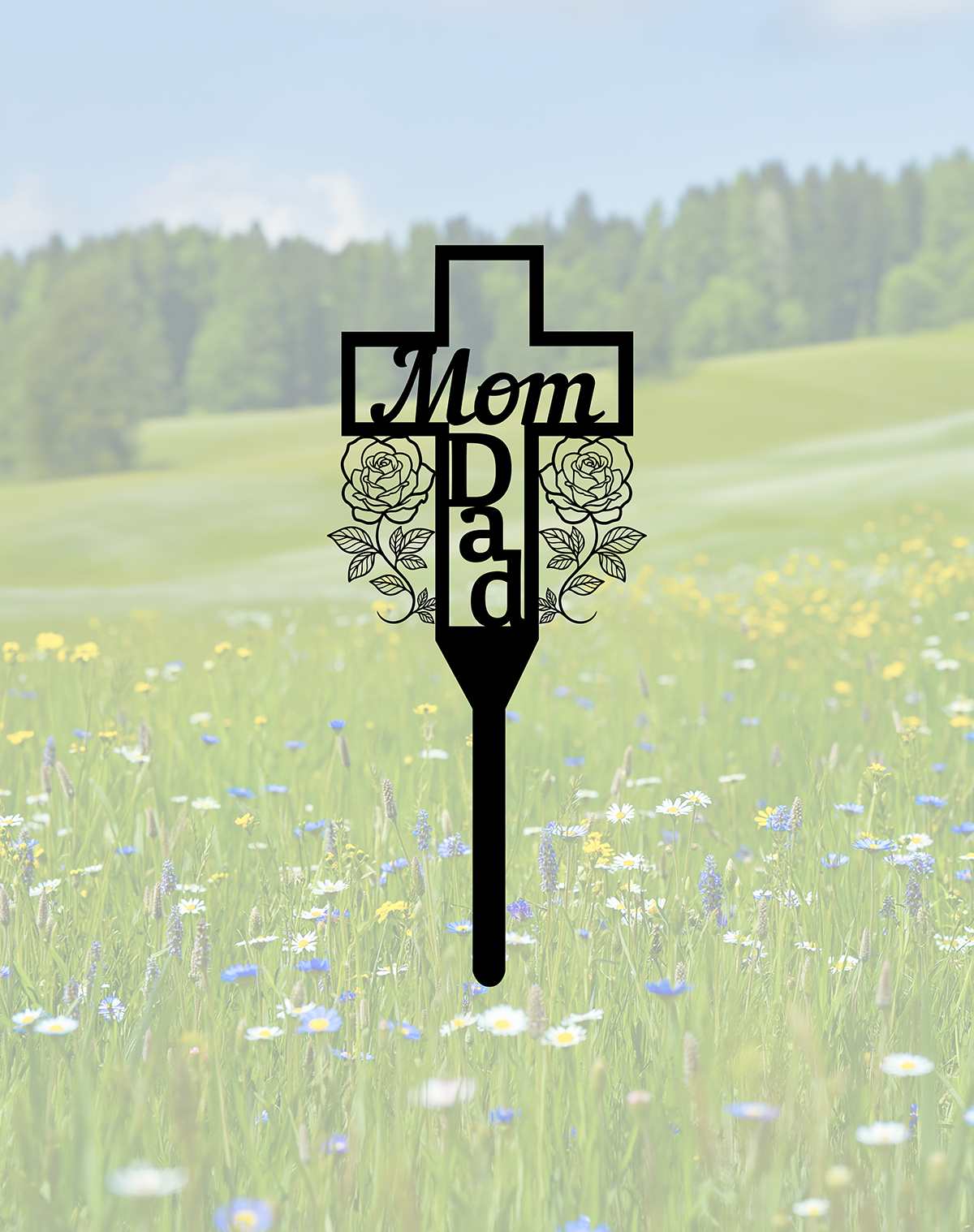 ITEM 196 - 9.75”W x 22.7”H - Mom and Dad Cross
