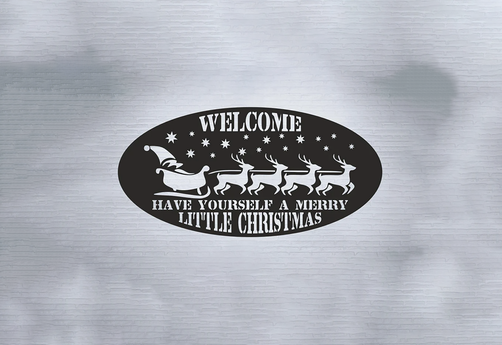 ITEM 76 - 16"W x 7.8"H - Have Yourself A Merry Little Christmas Reindeer Sleigh