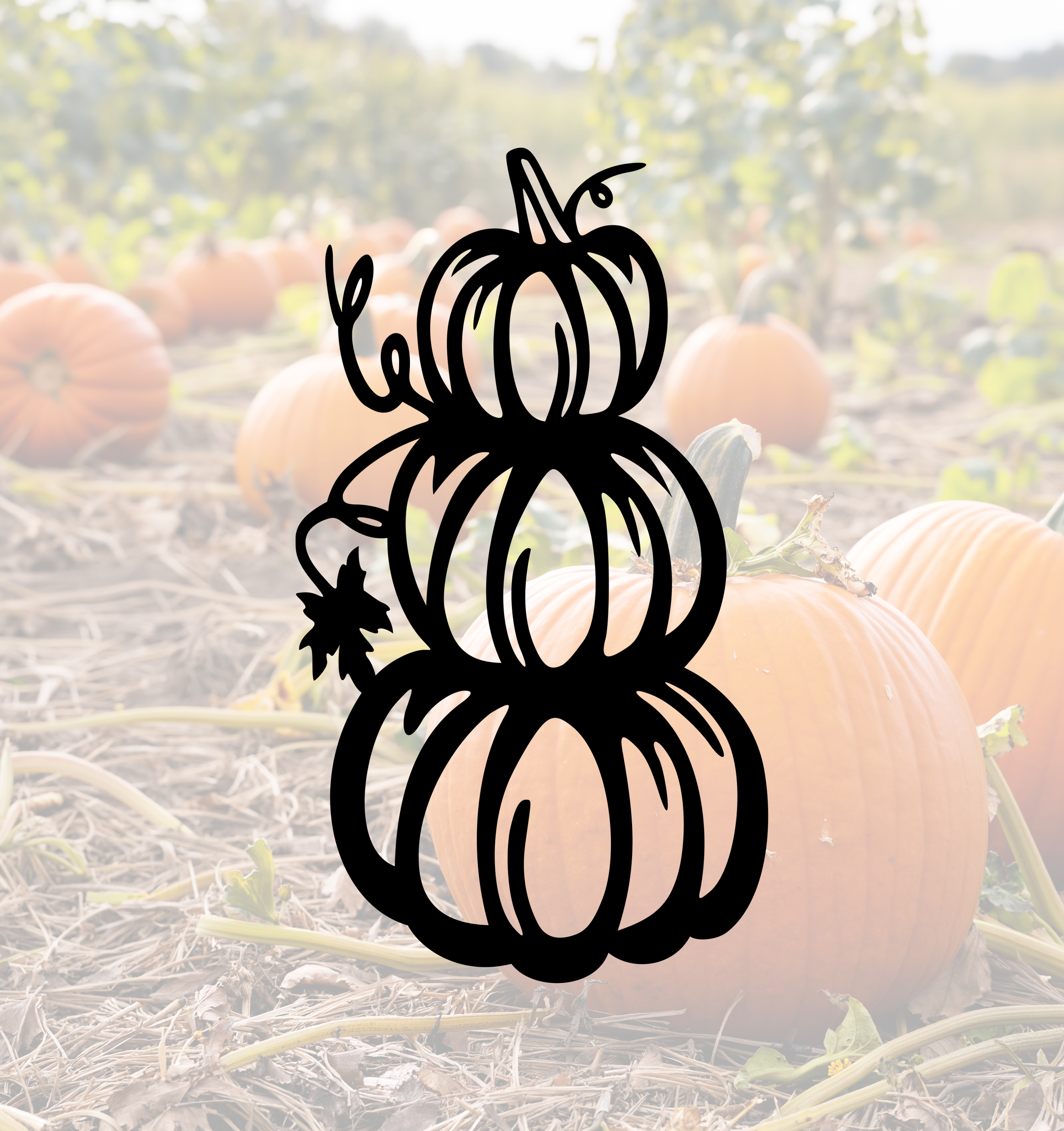 ITEM 89 - 7”W x 12.5”H - Stacked 3 Pumpkins