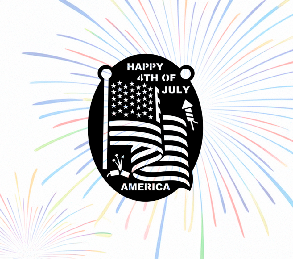 ITEM 113 - 12"W x 15.4"H - Happy 4th Of July