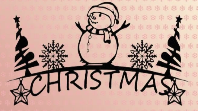 15"W x 7.4"H Christmas Sign with Snowman/Trees