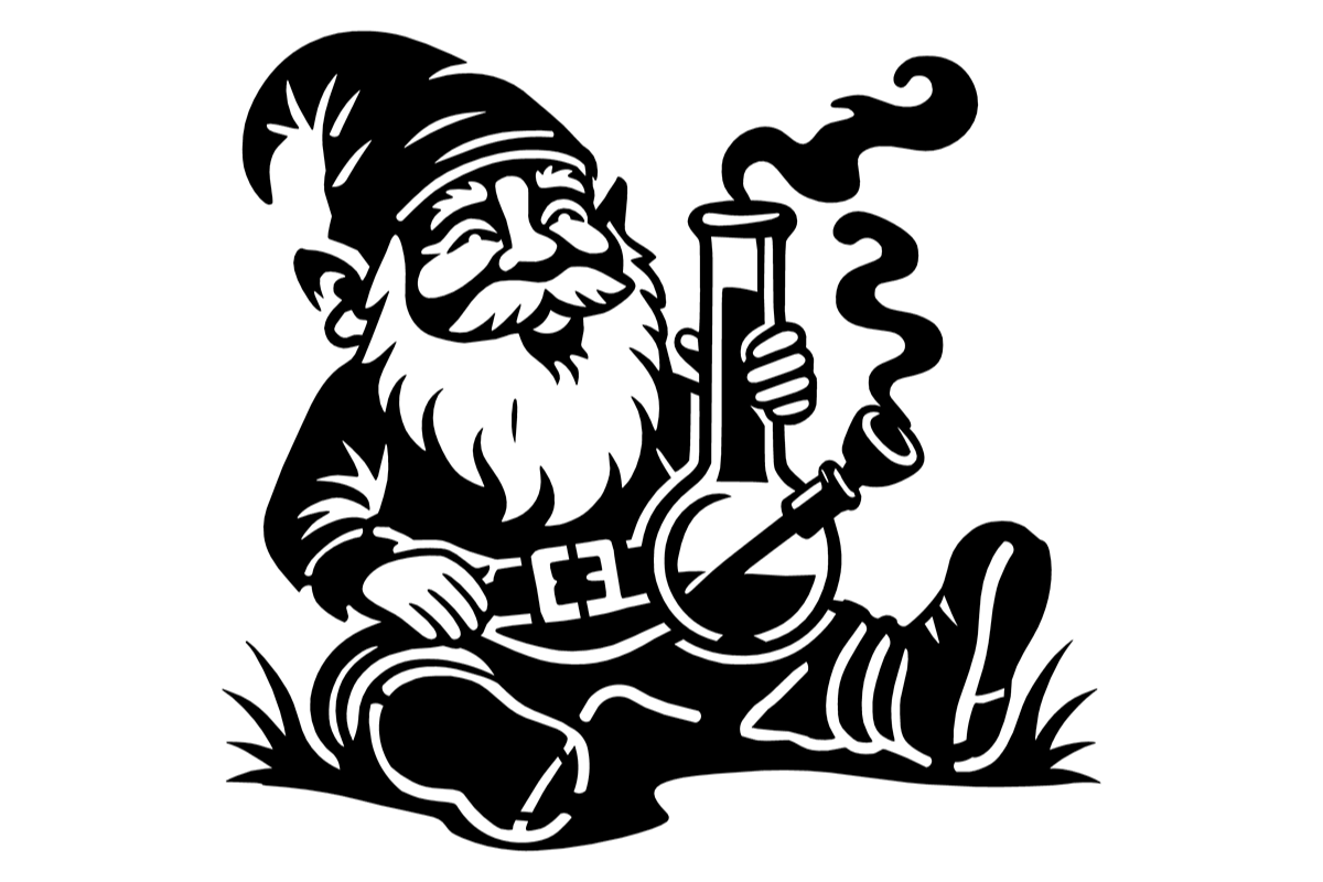 ITEM 97 - 10”W x 9.25”H - Gnome with Pipe