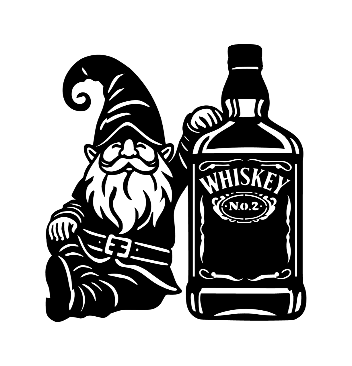 ITEM 99 - 9.25”W x 9.9”H - Gnome with Whiskey