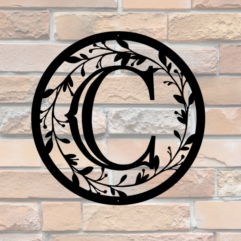 ITEM 200 - 30”W x 30”H - Chareise “C” Circle, Letters A Thru Z Available