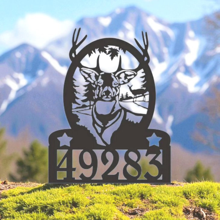 12"W x 15.2"H Buck w/ House Number