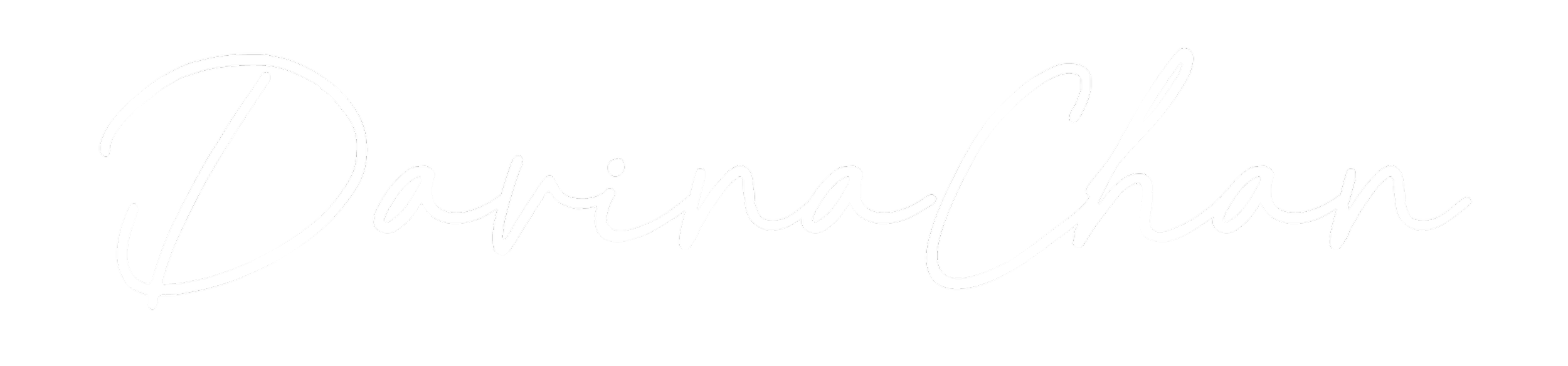 Stylised signature reading ‘Davina Chan’ on a dark background