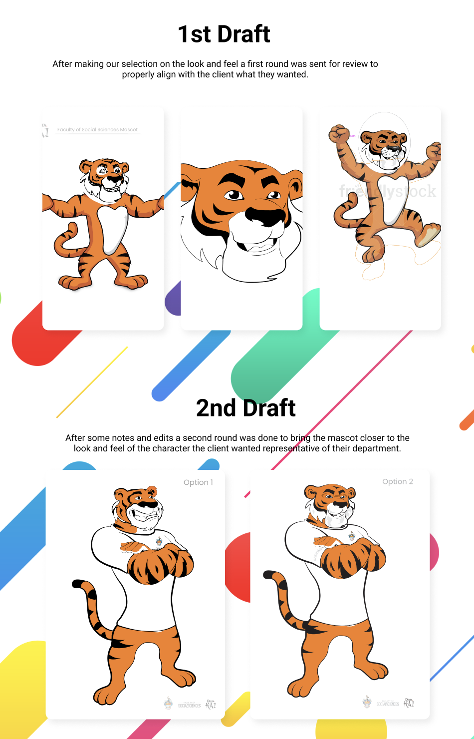 Persona and empathy map presentation for the UWI Faculty of Social Sciences Kingston Jamaica mascot design process, 2022. Includes target audience insights, goals, frustrations, and visual inspiration that shaped the tiger mascot.