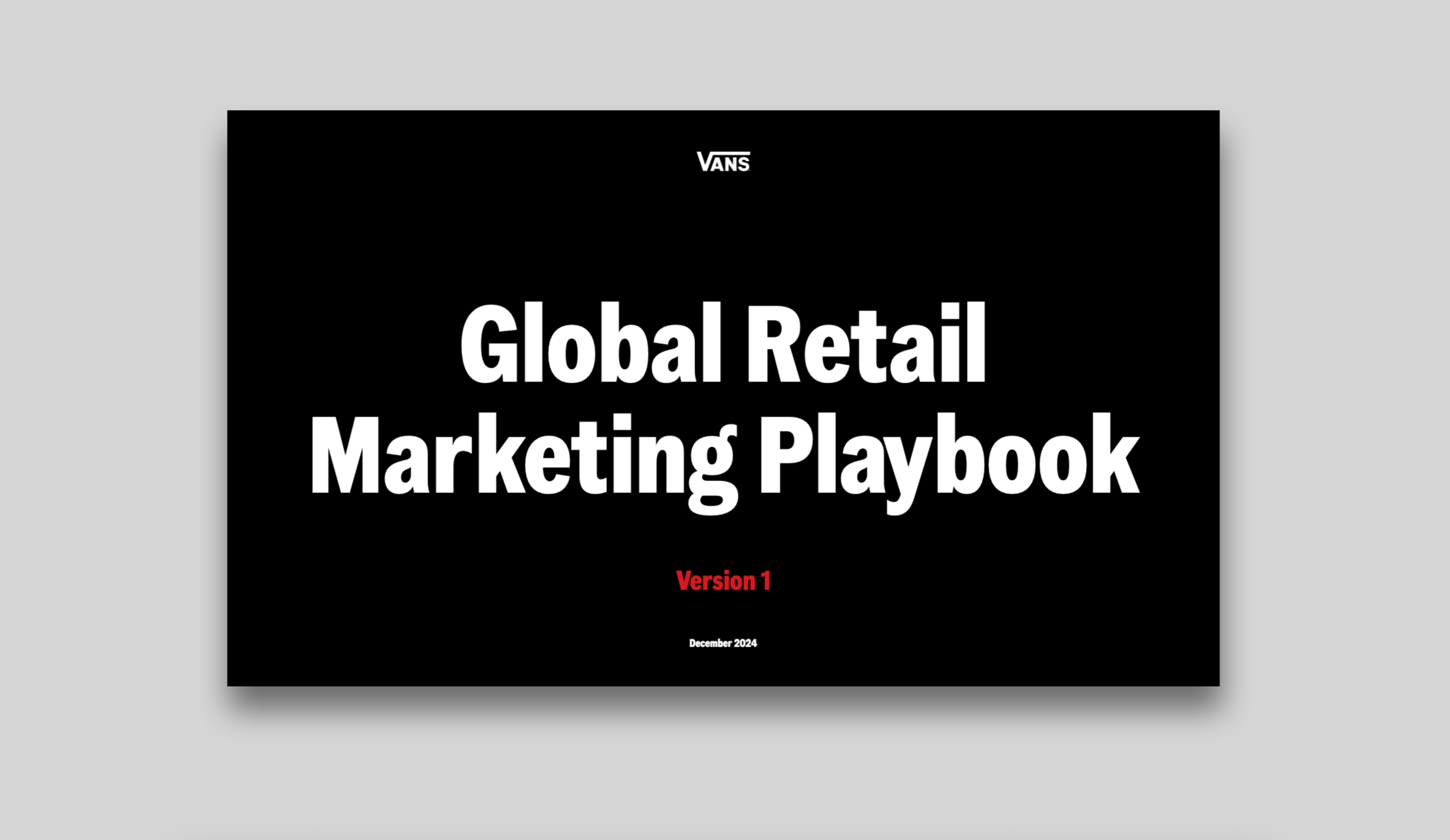 Vans Global Retail Marketing Playbook (2024)