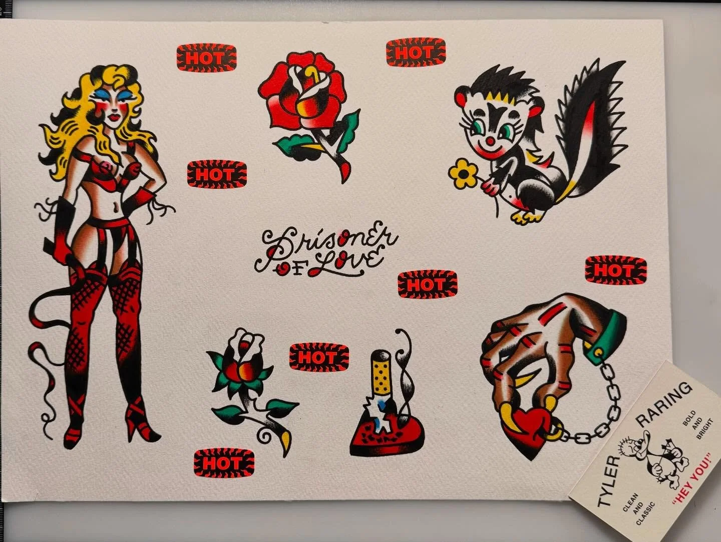 We hope everyone had a lovely day yesterday 🌹 Our Valentine&rsquo;s Flash Day starts at 12PM TODAY ✨ ~till late🌛So make sure to get your name on the list early! $100-$200 designs made with love ❤️&zwj;🔥 
Flash sheets by: 
@tylerraringtattoo 
@zact
