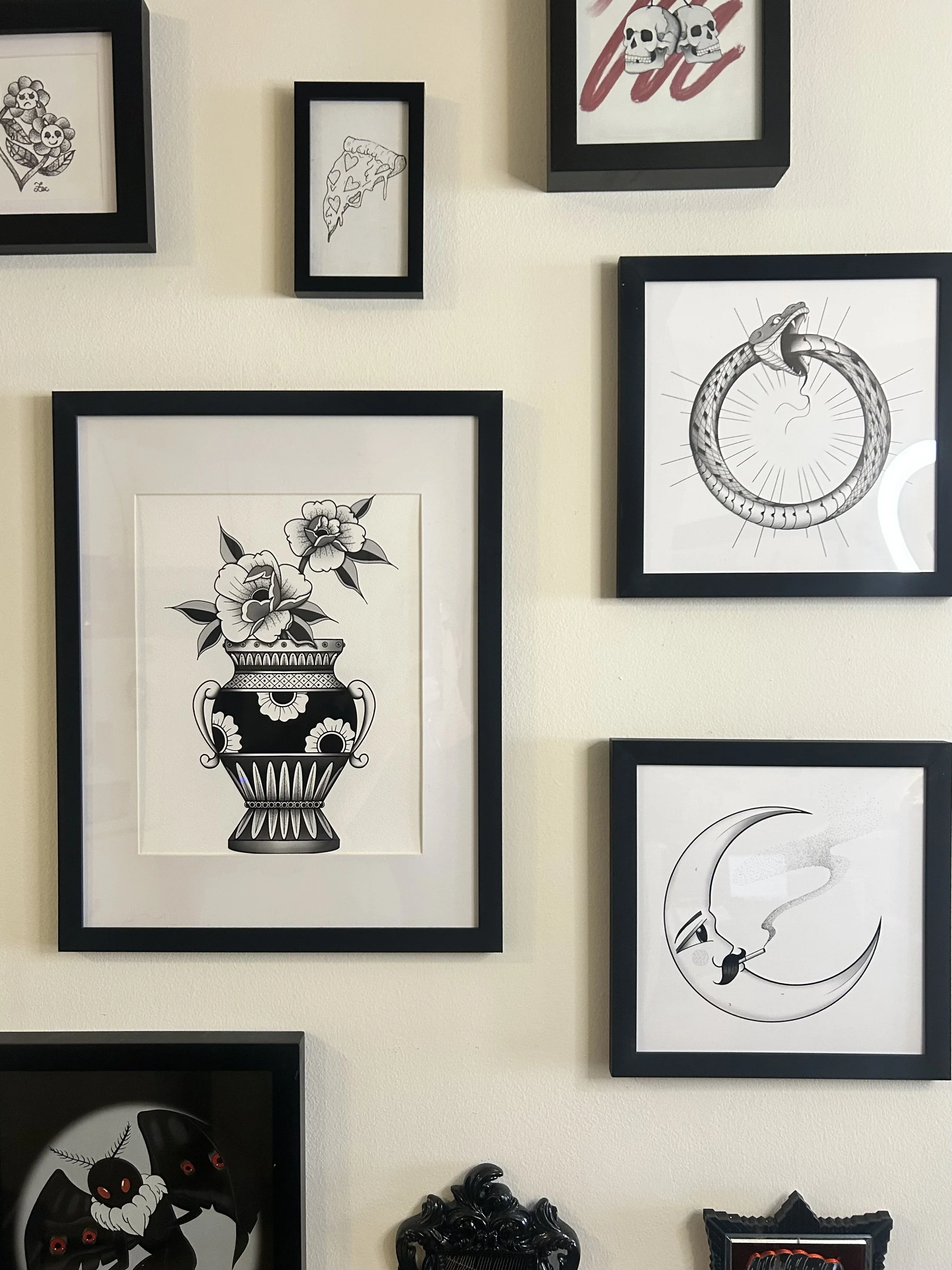 Gallery Wall Example Smoking Moon Ornate Vase Mothaman Ouroboros.jpeg