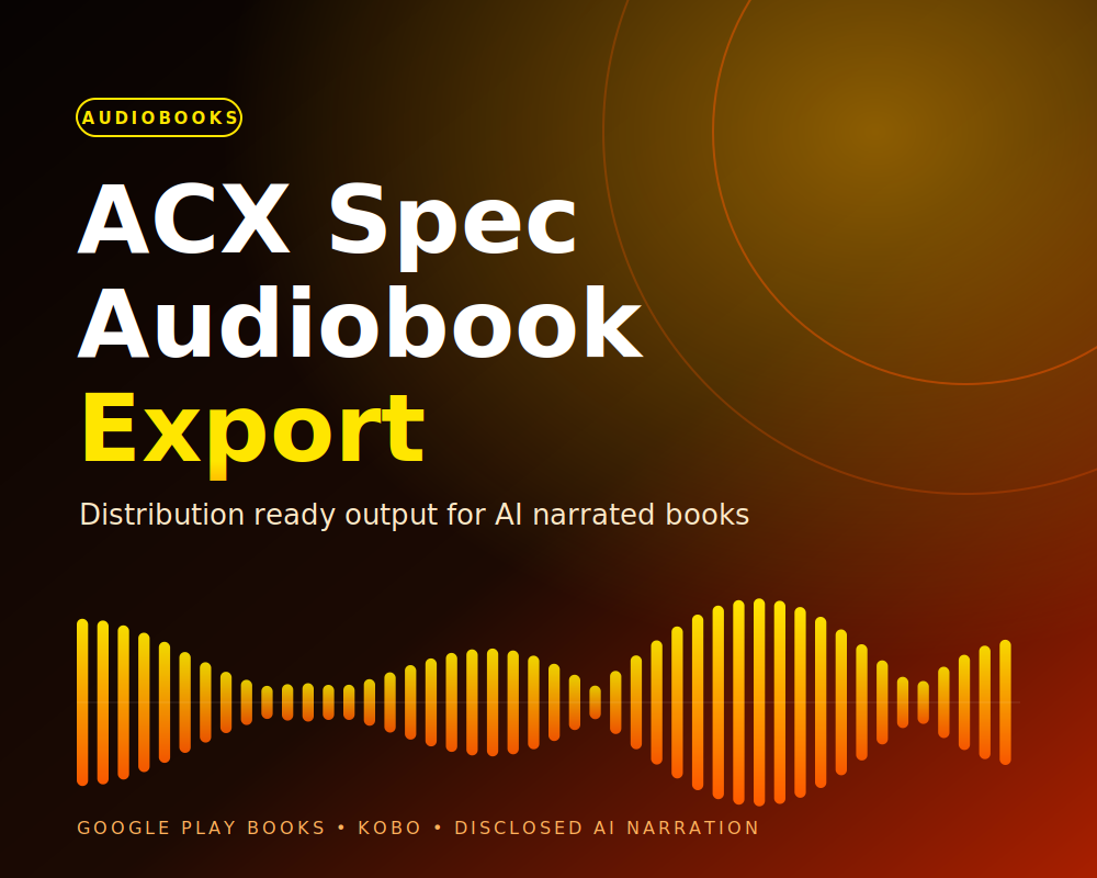 ACX Spec Audiobook Export: How AI Narration Tools Deliver Distribution Ready Files