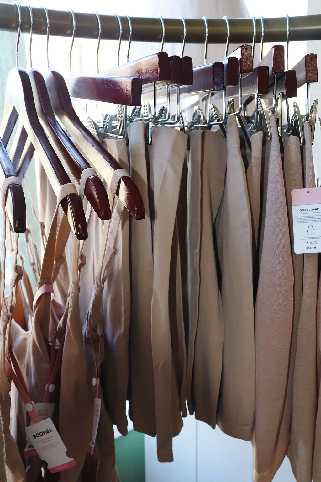 Boomba shapewear rack at The Tailorbird Mercantile