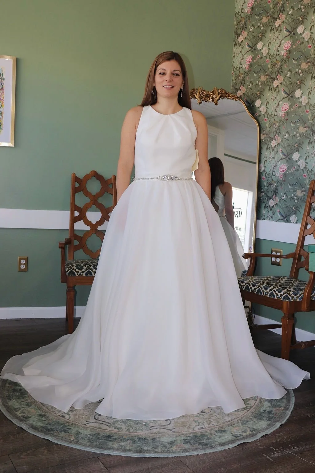 Classic A-line sample gown, front view