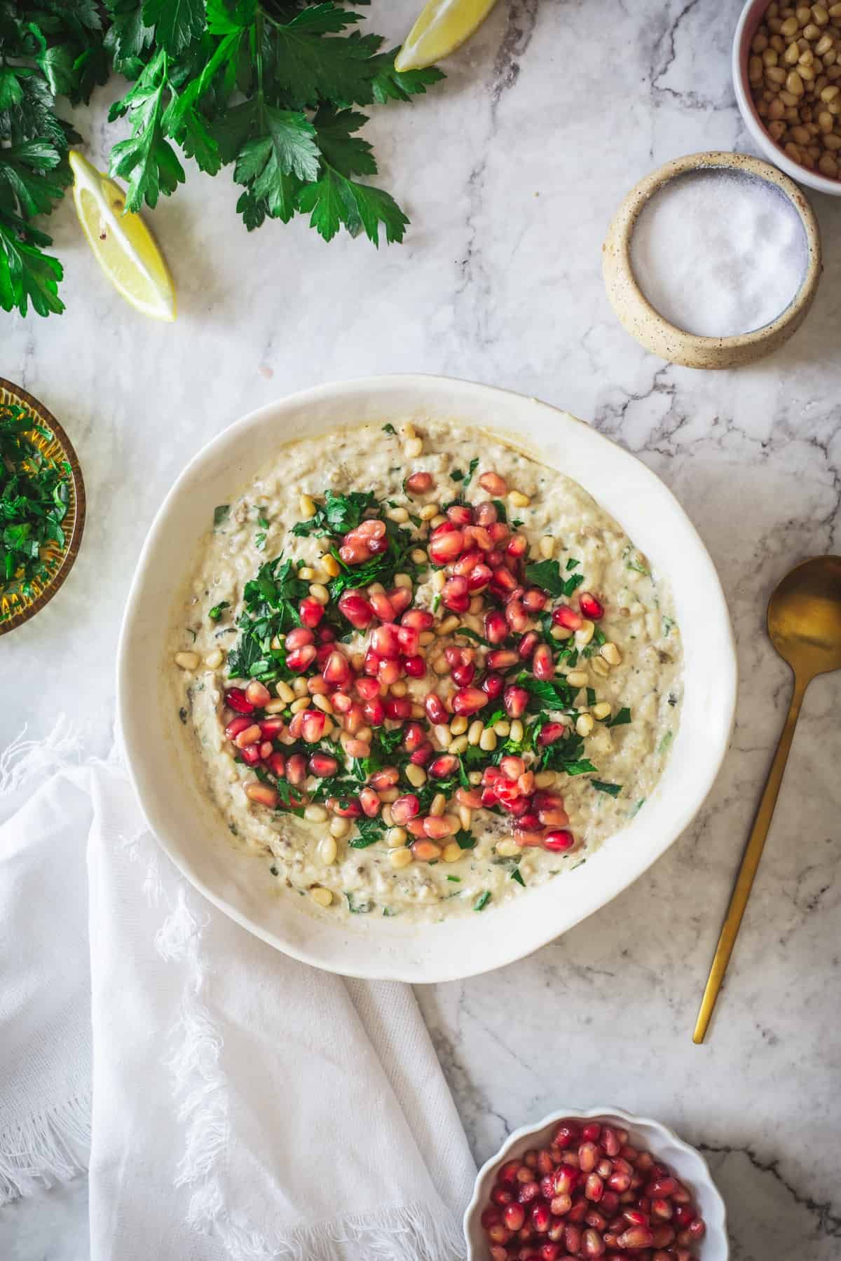 Baba Ghanouj With Pomegranate seeds
