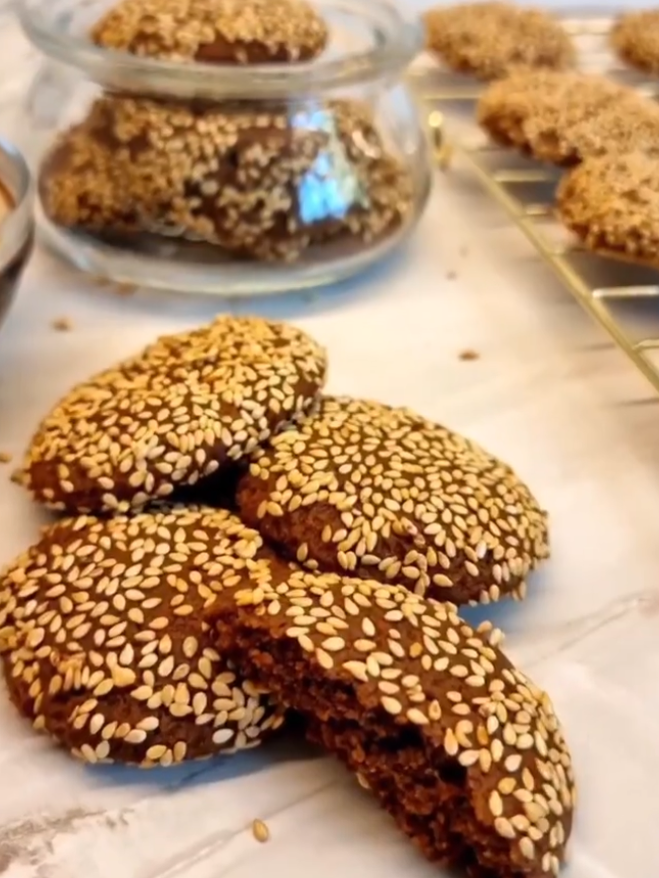 Tahini and Carob Molasses Cookies