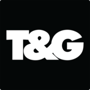 T&G logo in white text on a black background