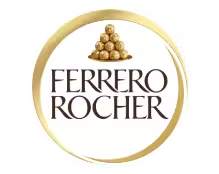 Ferrero Rocher logo with a cluster of chocolate balls above the brand name
