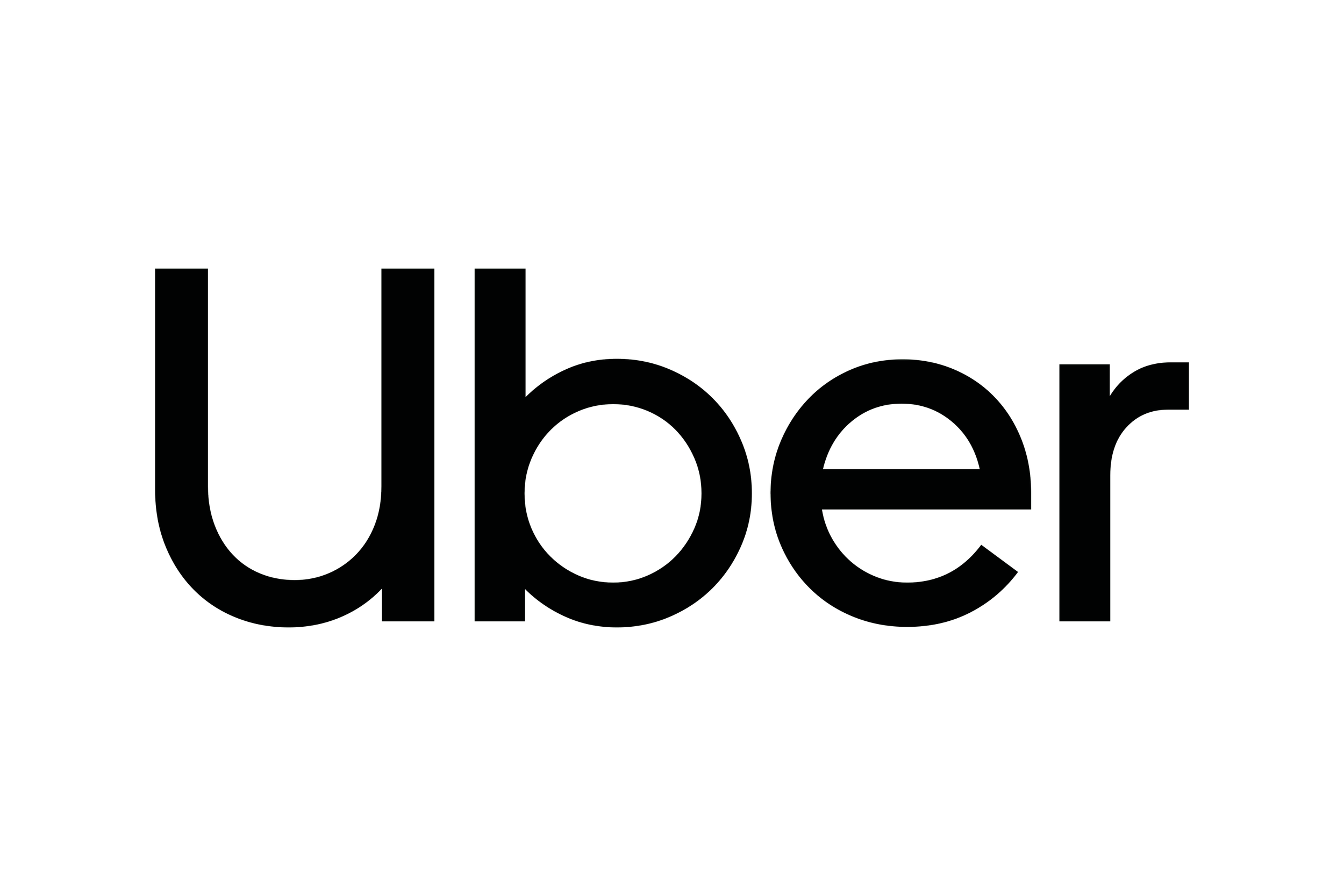 White Uber logo on a black background.