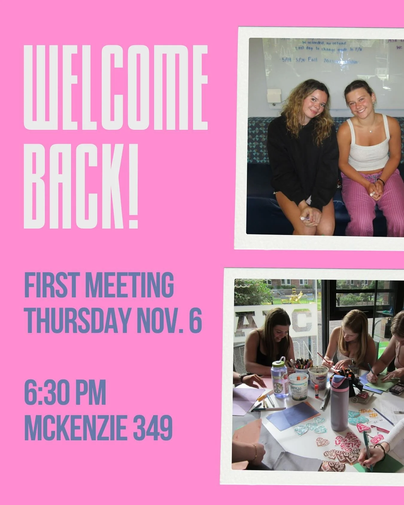 We are so excited for our first meeting of the year! See you next Thursday! ⭐️💌