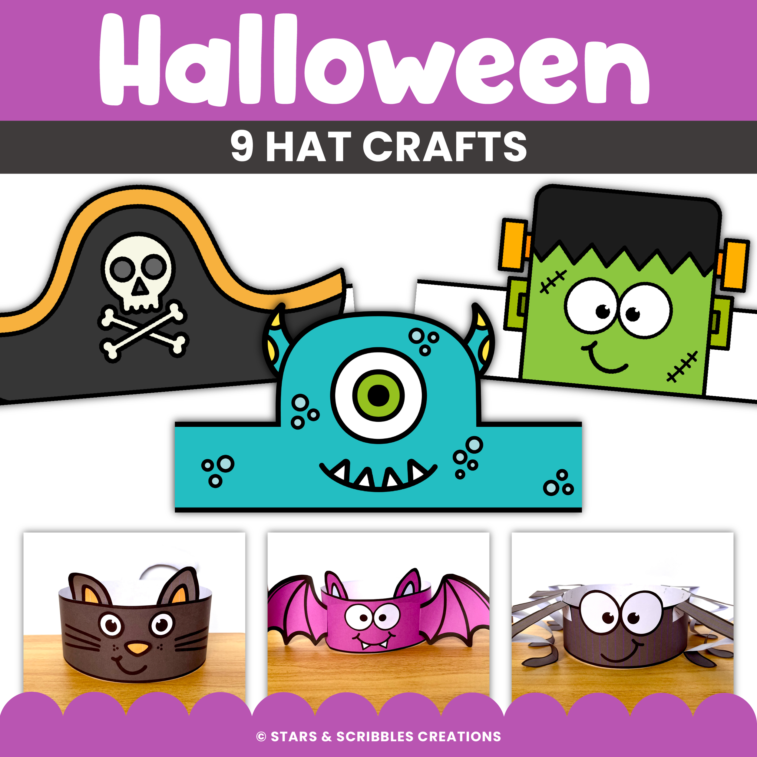 Halloween Hat Crafts: 9 Printable Headbands for Kids
