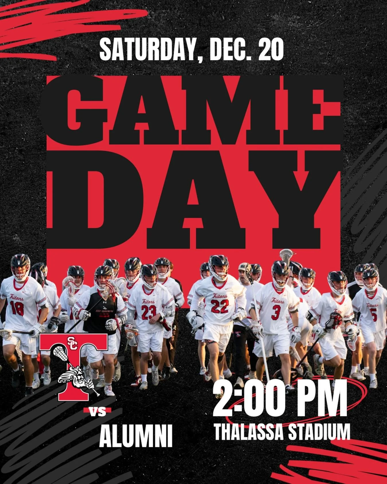 Mark your calendars -Our annual Alumni vs. Varsity game is scheduled for 12/20 at 2pm. Join us in Thalassa stadium to cheer for your favorite players new and old! See you guys on the field.