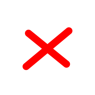 A black background with a red 'X' in the center.