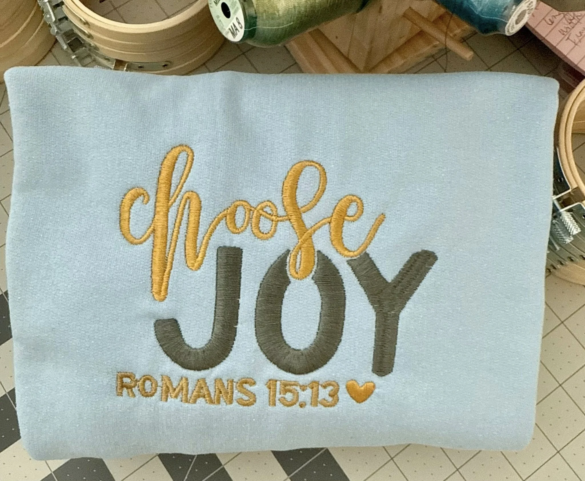Choose JOY light blue sweatshirt close up.jpg