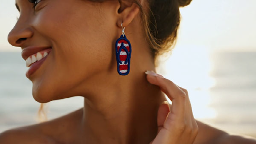Stars & Stripes Flip-Flop Earrings