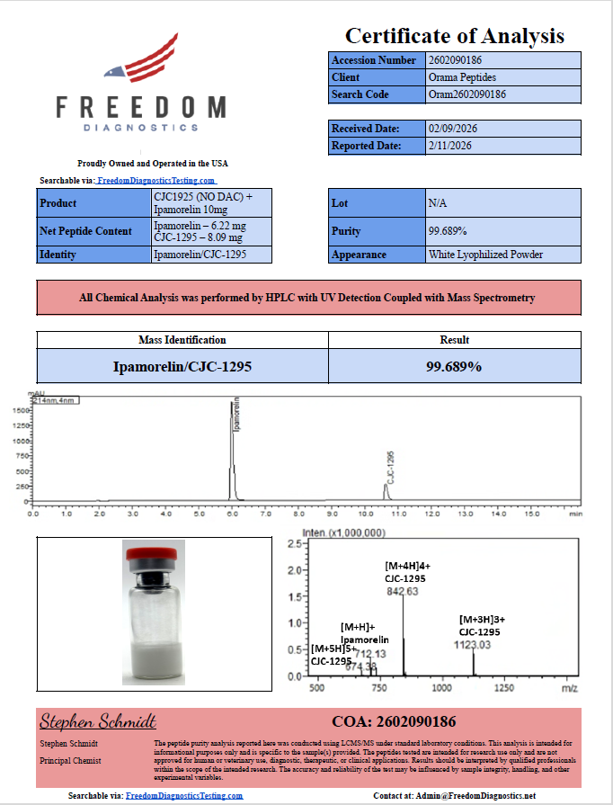 CJC1295 (no dac) & Ipamorelin / 10mg / 2/11/2026