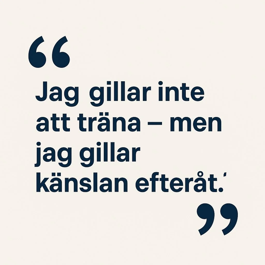 🏋️&zwj;♀️ Tr&auml;ning som faktiskt blir av (f&ouml;r dig som inte &auml;lskar tr&auml;ning)
&quot;Jag gillar inte att tr&auml;na &ndash; men jag gillar k&auml;nslan efter&aring;t.&quot;
Det s&auml;ger flera av mina klienter. De vill ha mer ork, min
