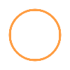 An empty orange circle on a black background.