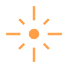 Loading spinner icon with orange lines and dots