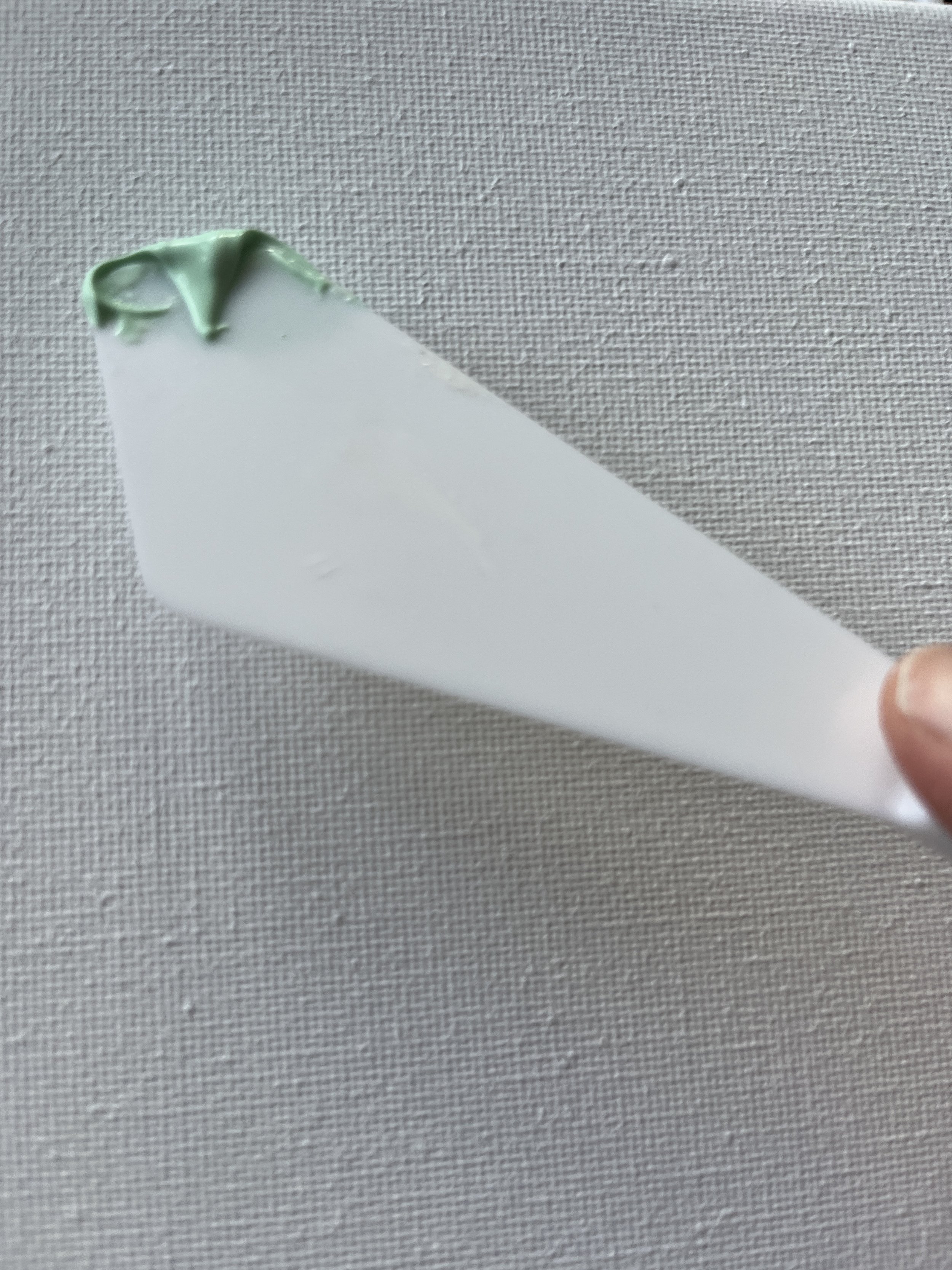 6. Press onto the canvas (or card if you are practising) and push down. 
