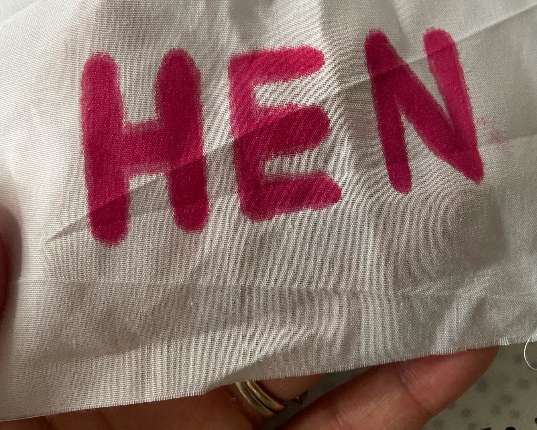 If you have a dark-coloured sash, I will have included some light cotton, you can use this cotton to write text or anything you want to do in fabric pens on.