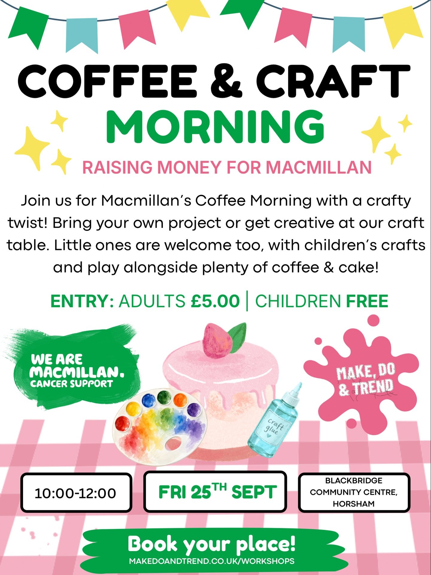 💚☕️MACMILLAN COFFEE &amp; CRAFT MORNING☕️💚

I&rsquo;m so excited to be hosting a Macmillan Coffee Morning this September&hellip; but of course, I&rsquo;m giving ours a crafty little twist! ✂️🧶🍰

Come along for a relaxed morning of crafting, coffe
