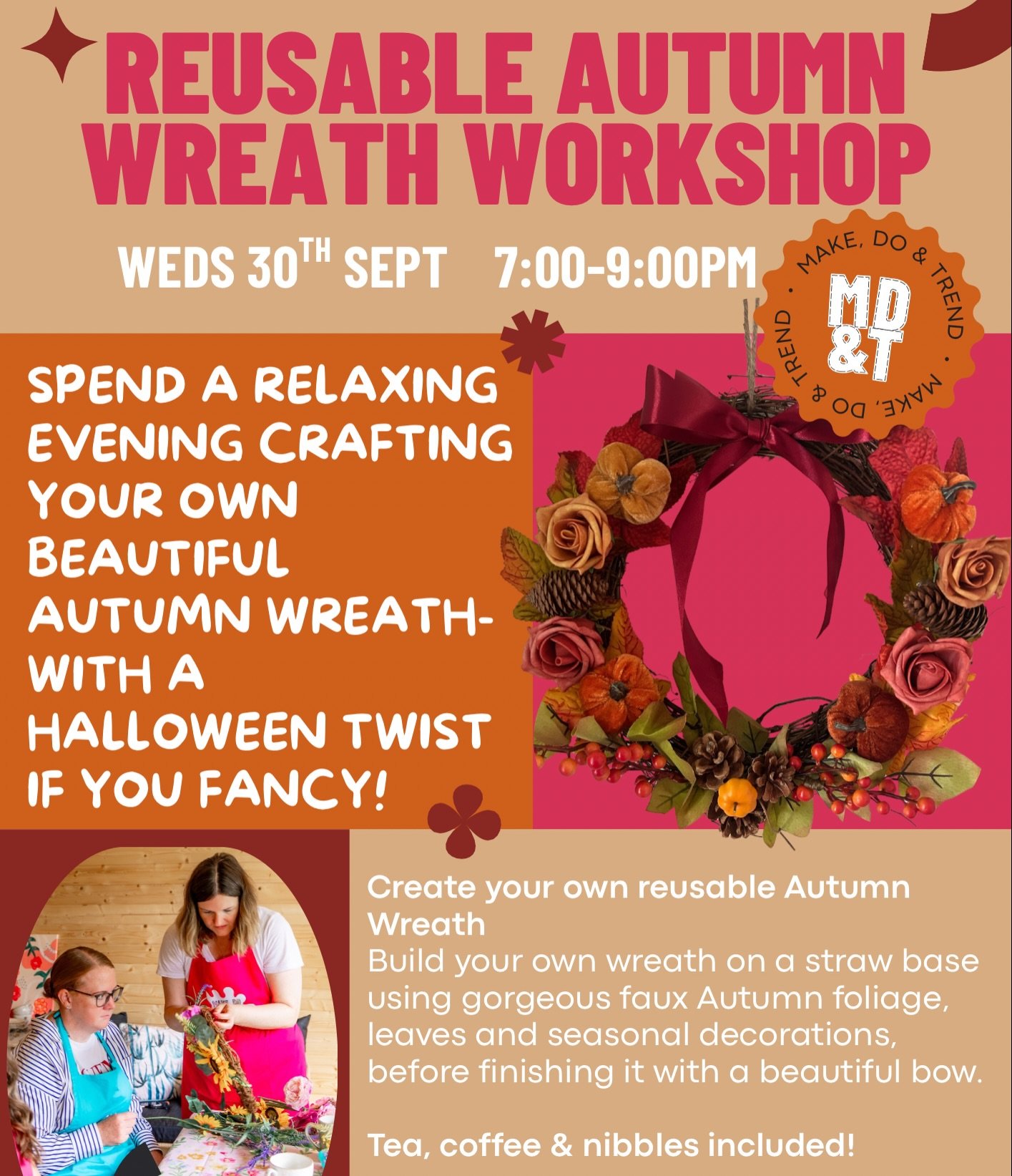🍁 AUTUMN WREATH NIGHT IS BACK! 🍁

Fancy a lovely evening of crafting, chatting and getting properly into the autumn mood? 🍂✨

Join us on Wednesday 30th September, 7&ndash;9pm at Broadbridge Heath Scout Hall and create your very own Reusable Autumn