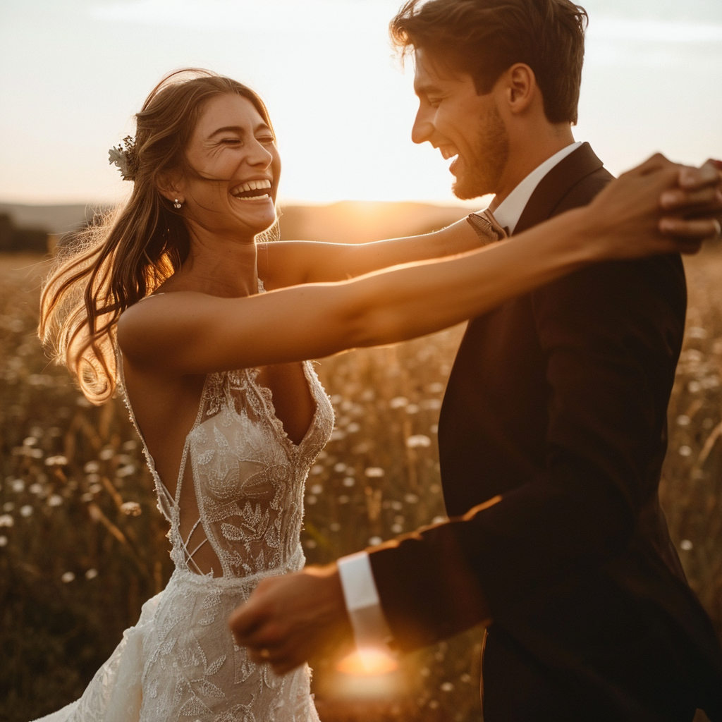 medintaja_laughing_wedding_couple_sunset_muted_colors_holding_h_bb80a70c-1e61-43e7-b4db-41b8a9a5c788.png