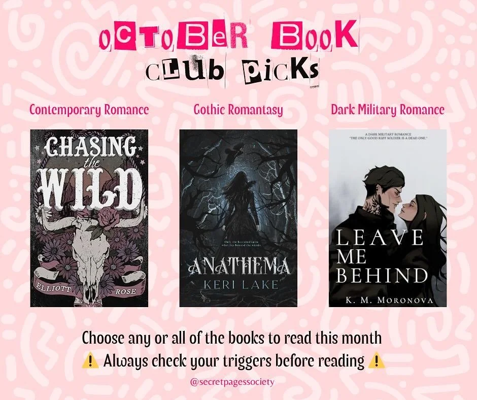 Get ready for our October Book club picks! Head to our website for a round up of our favorite spooky season reads if you want more! Don&rsquo;t forget to join our book club for social events, why nights with the girls talking about your favorite scen