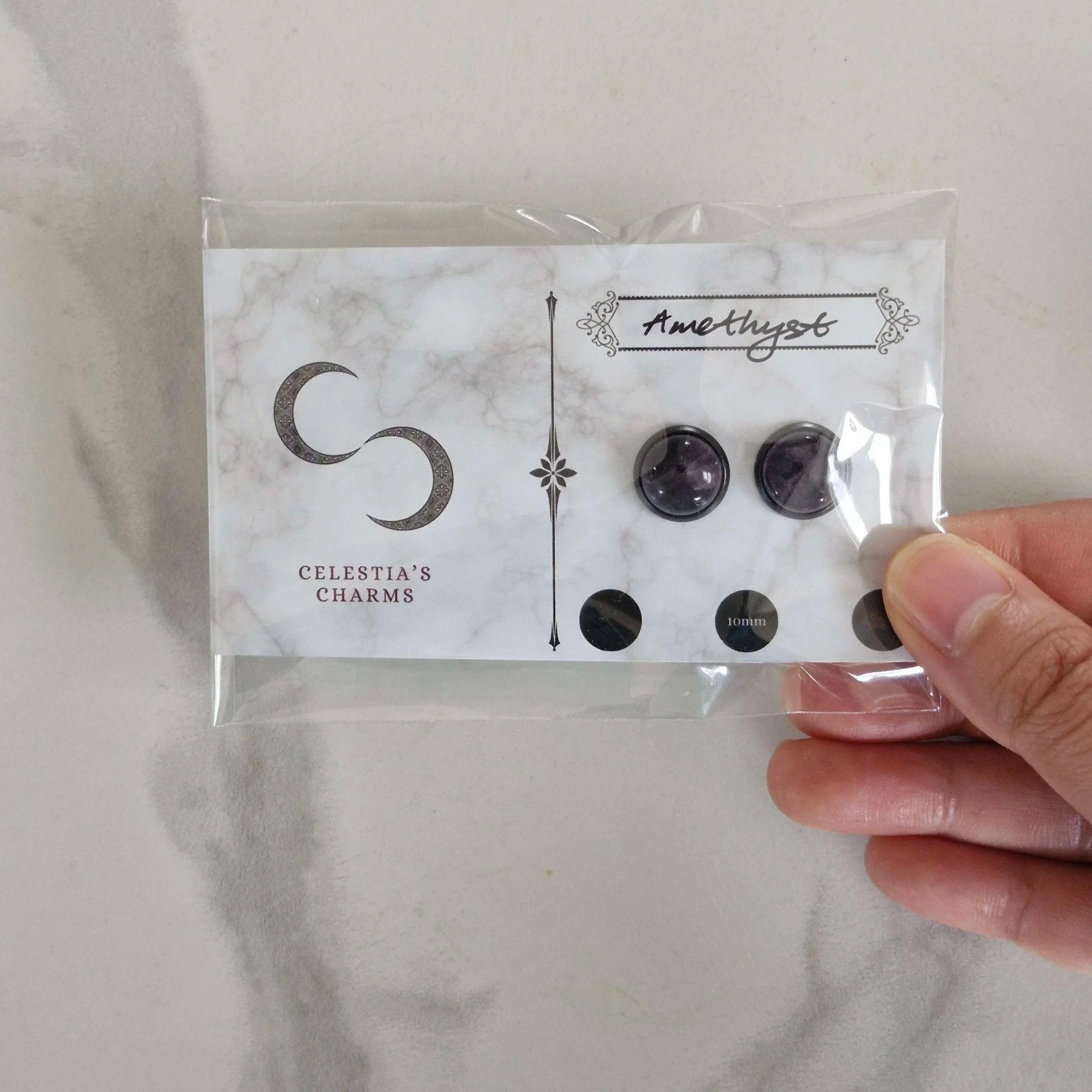 Amethyst Crystal Stud Earrings