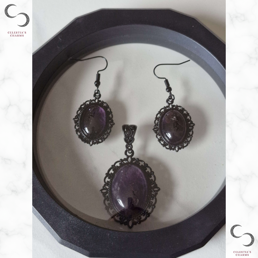 Antique Style Crystal Jewellery Set: Nocturne