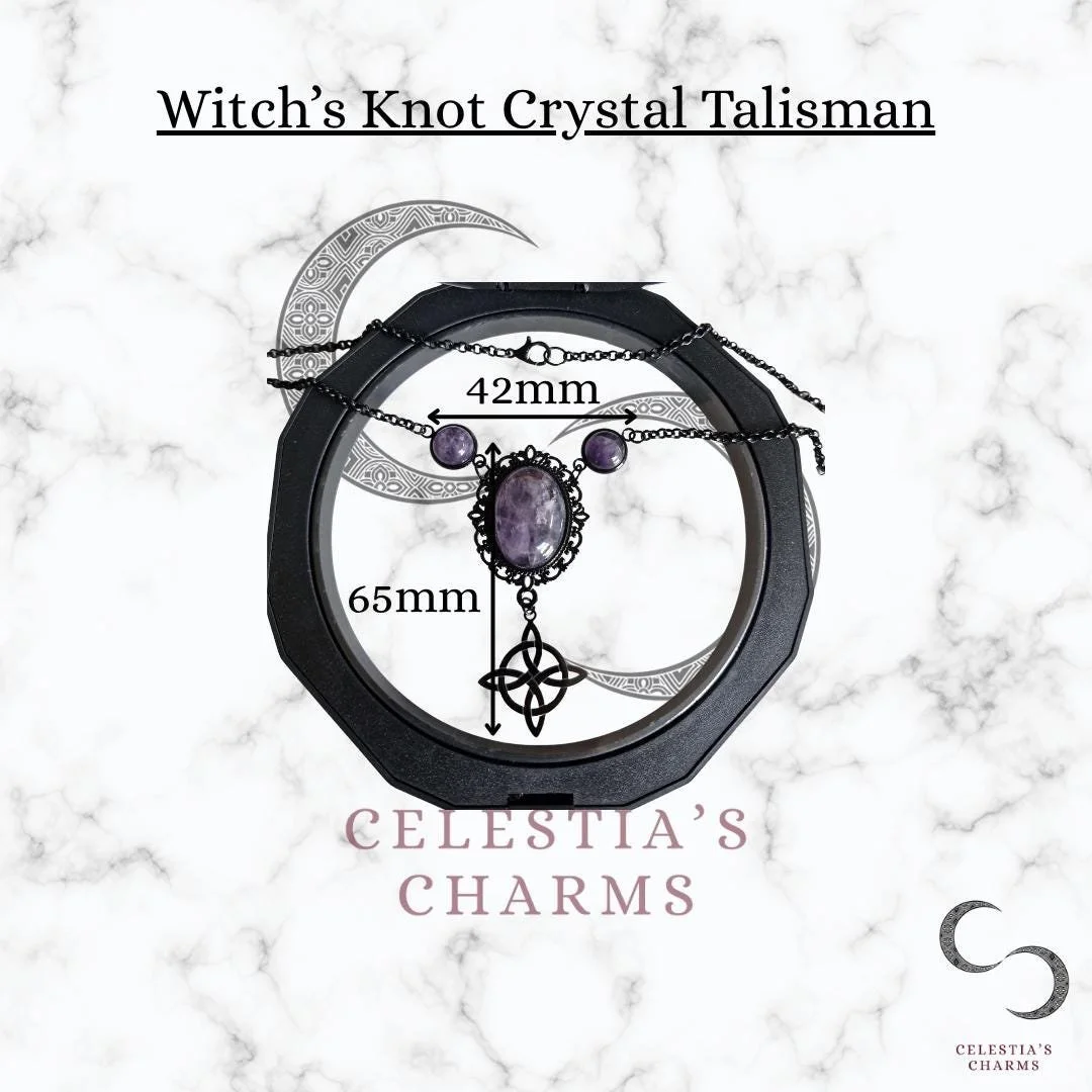 Witch’s Knot Amethyst Talisman – Handmade Protective Pendant