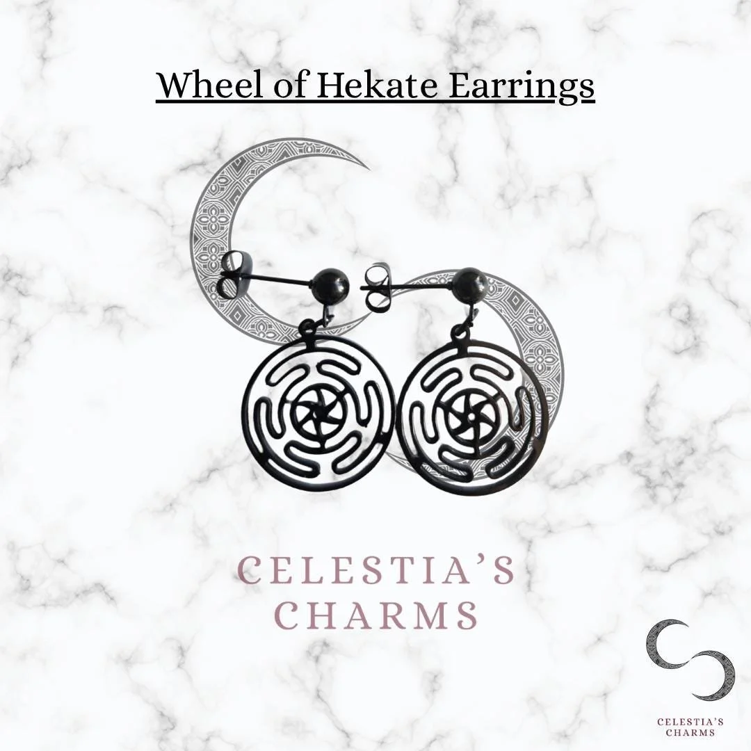 Wheel of Hekate Earrings | Celestia's Charms