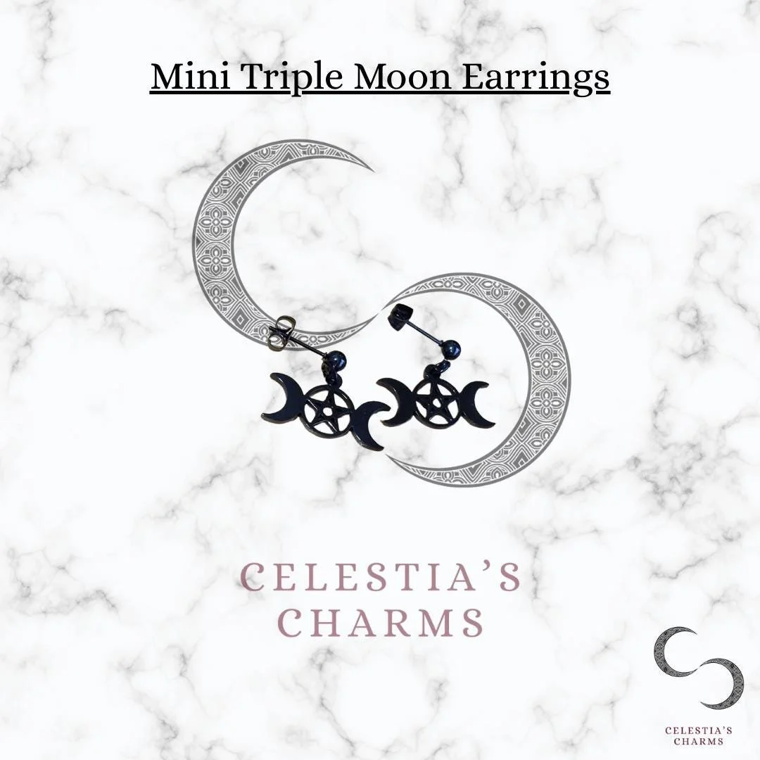 Mini Triple Moon Earrings | Celestia's Charms