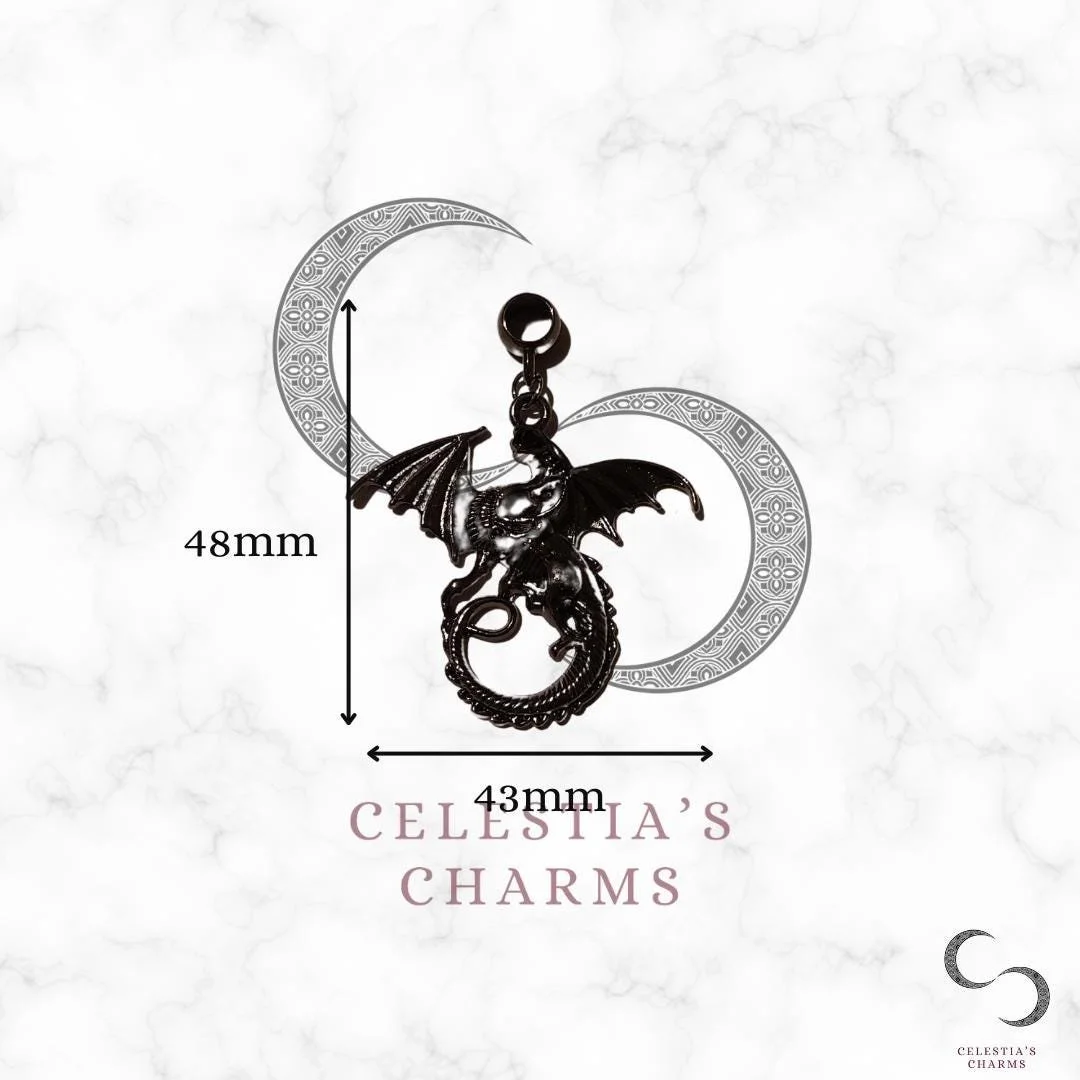 Dragon Pendant with Measurements | Celestia's Charms