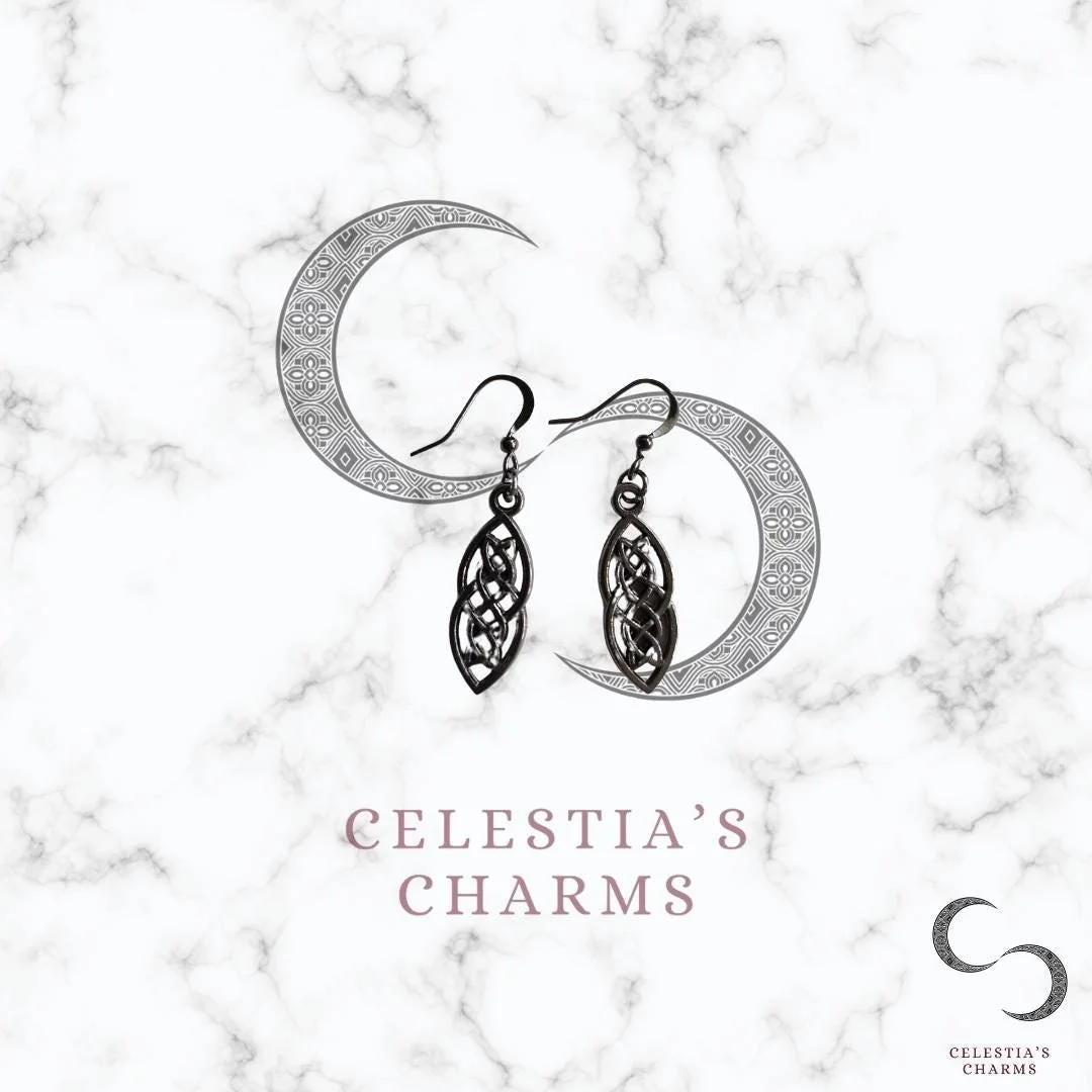 Celtic Knot Earrings with Flat Hooks | Celestia's Charms