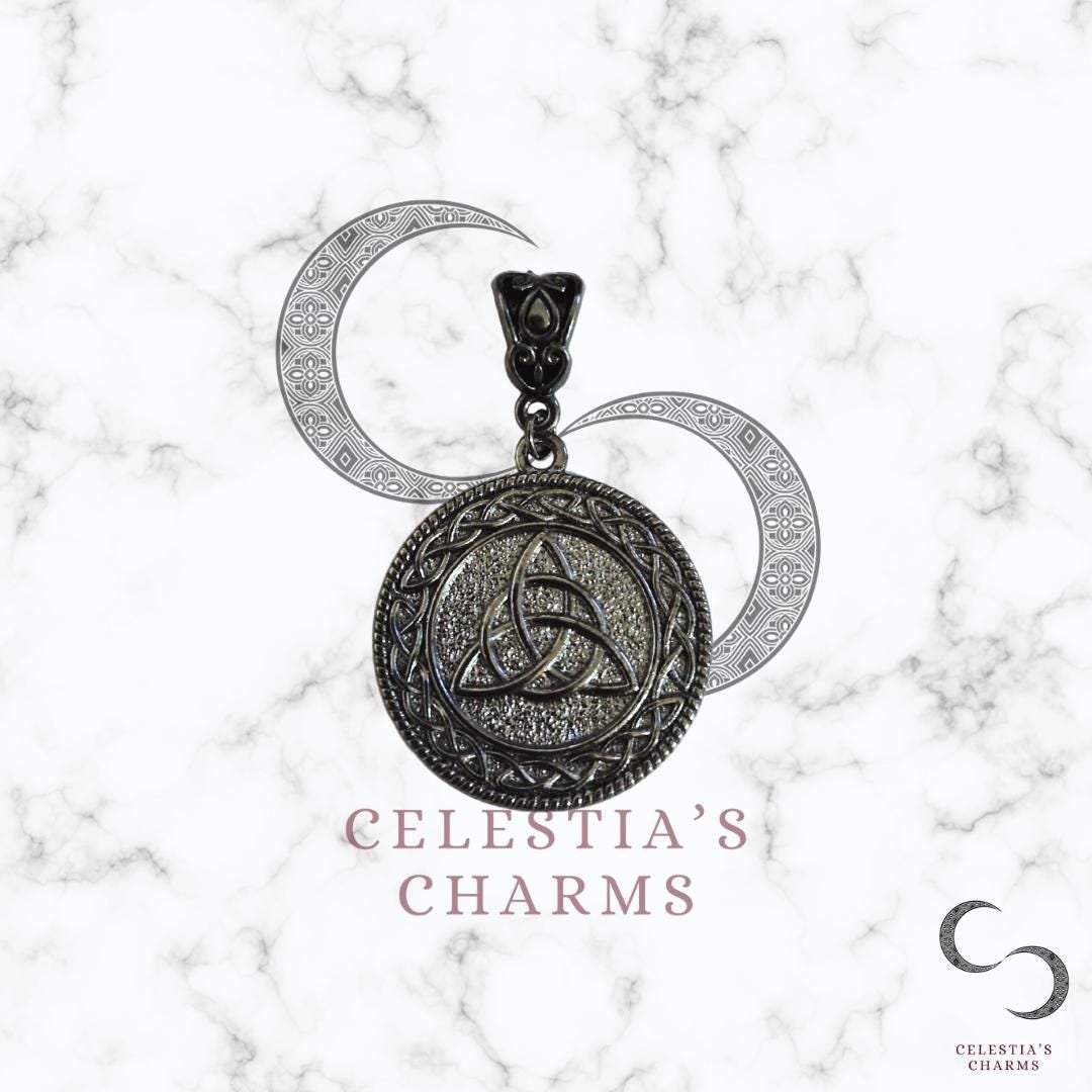 Gunmetal Triquetra Pendant: Celtic Trinity Knot Necklace | Celestia's Charms