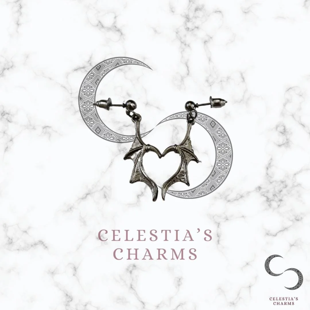 Demon Wing Earrings with Bullet Back | Celestia's Charms