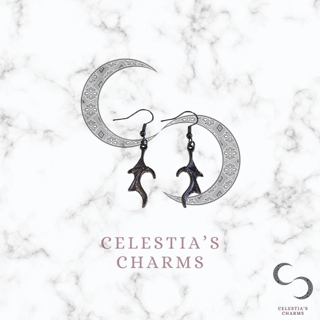 Demon Wing Earrings with Hook | Celestia's Charms