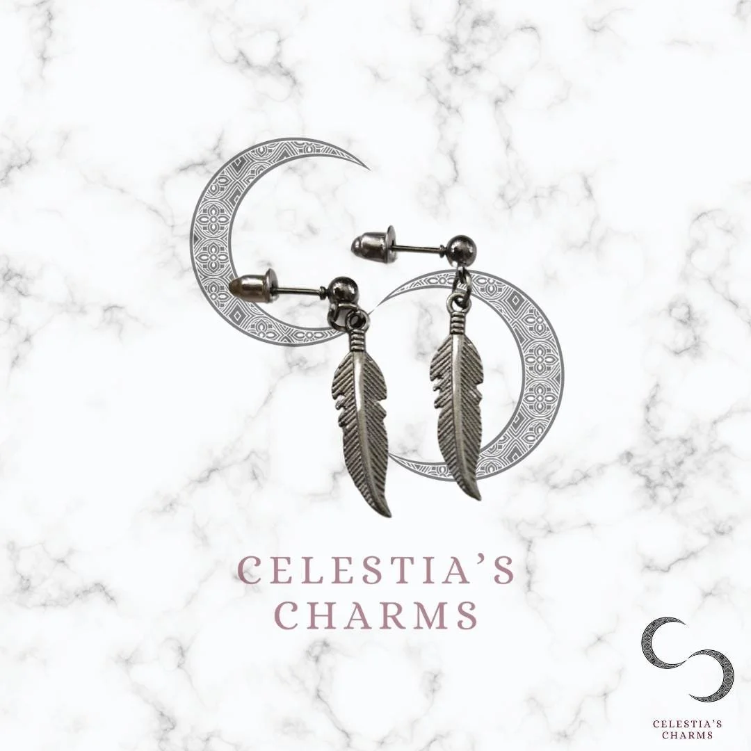 Feather Earrings with Bullet Back | Celestia's Charms